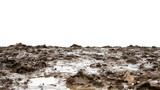 Wet mud ground covering transparent background representing off-road adventure