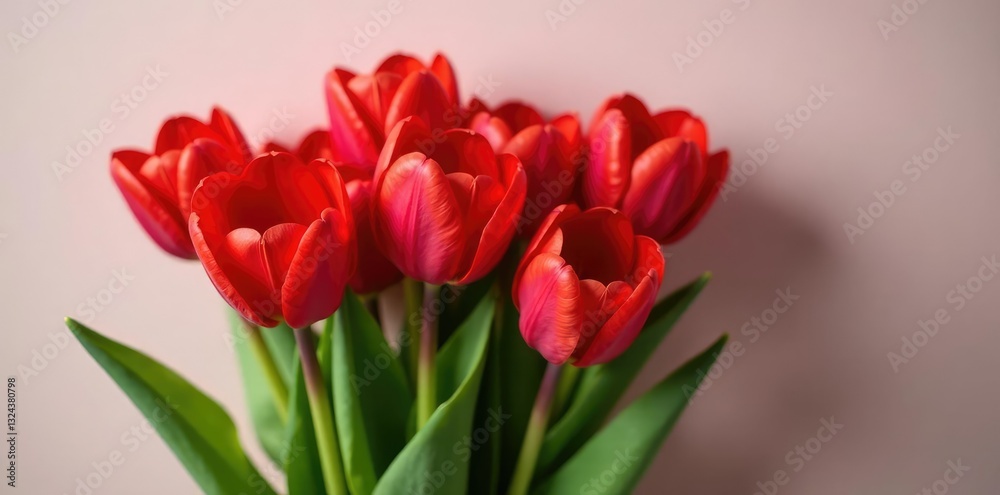 A bouquet of red tulips featuring a delicate heart shape, flowers, bouquet A bouquet of red tulips featuring a delicate heart shape, flowers, bouquet