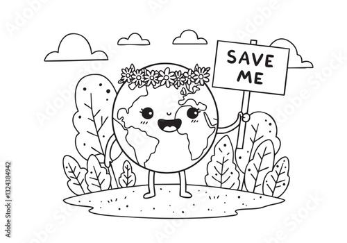 Earth Holding a "Save Me" Sign – A Call for Action