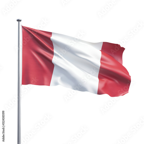 Free Download Flag flying gracefully in the wind against a clear sky representing national identity and pride in a beautiful scene isolated on a white background. - GFXLoad