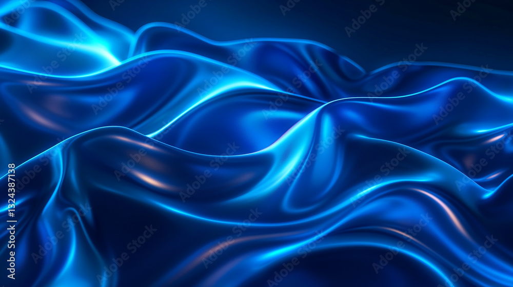 Fototapeta premium Abstract blue wavy background