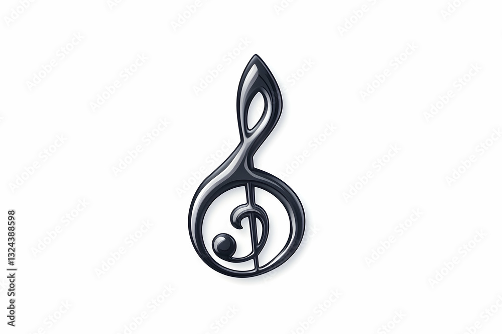 Fototapeta premium Dark treble clef musical symbol