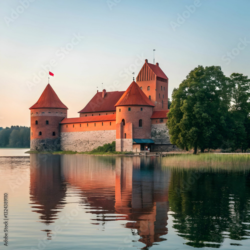 mesmerizing view of trakai island castle in trakai