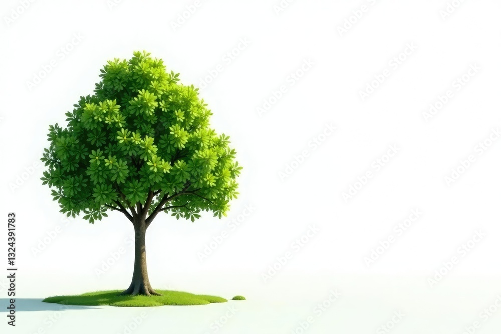 Solitary tree in front of a pure and simple white background, isolation, peace Solitary tree in front of a pure and simple white background, isolation, peace