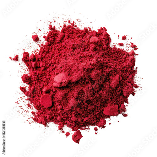 Sumac Powder Flat Lay View isolated on white or transparent background, png clipart, design element. Easy to place object on any other background.