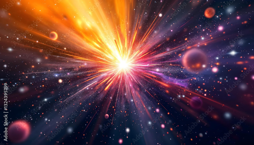 abstract cosmic explosion lightning strike background with rays and starts abstract cosmic explosion lightning strike background with rays and starts