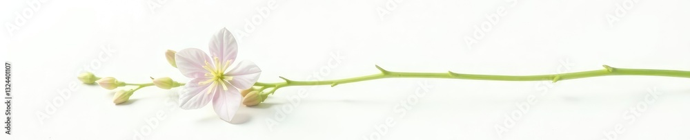Delicate flower stem isolated on white background, greenery, simplicity, plants Delicate flower stem isolated on white background, greenery, simplicity, plants