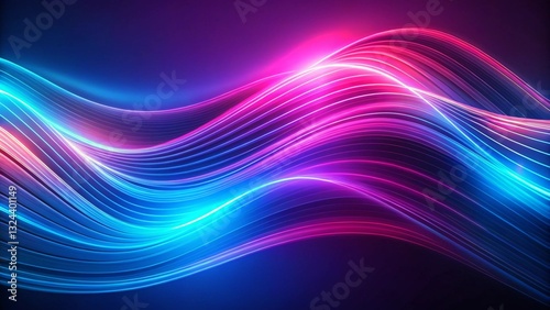 Modern flowing energy waves design, high-tech glowing fluid waveforms
