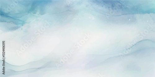 A Dreamlike Watercolor Sky in Light Blue Tones, Complete with Gentle, Fluffy Clouds That Flow Gracefully Across the Sky, Evoking an Atmosphere of Tranquil Beauty and Peacefulness Perfect for Relaxatio