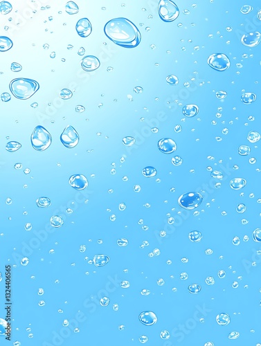 Captivating Water Droplets on a Blue Gradient Backdrop for Backgrounds