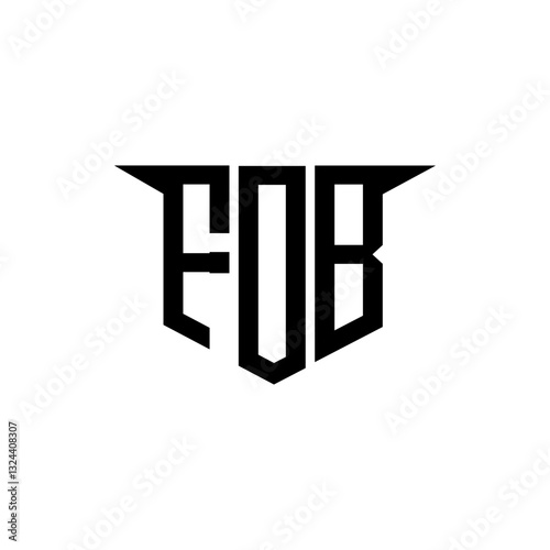 FOB letter logo design with white background in illustrator, vector logo modern alphabet font overlap style, calligraphy designs for logo, Poster, Invitation, etc.