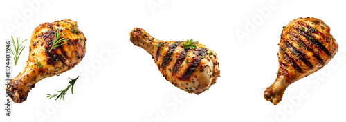 Wallpaper Mural Set of Grilled Chicken Legs Isolated on Transparent Background, Chicken Leg PNG Torontodigital.ca