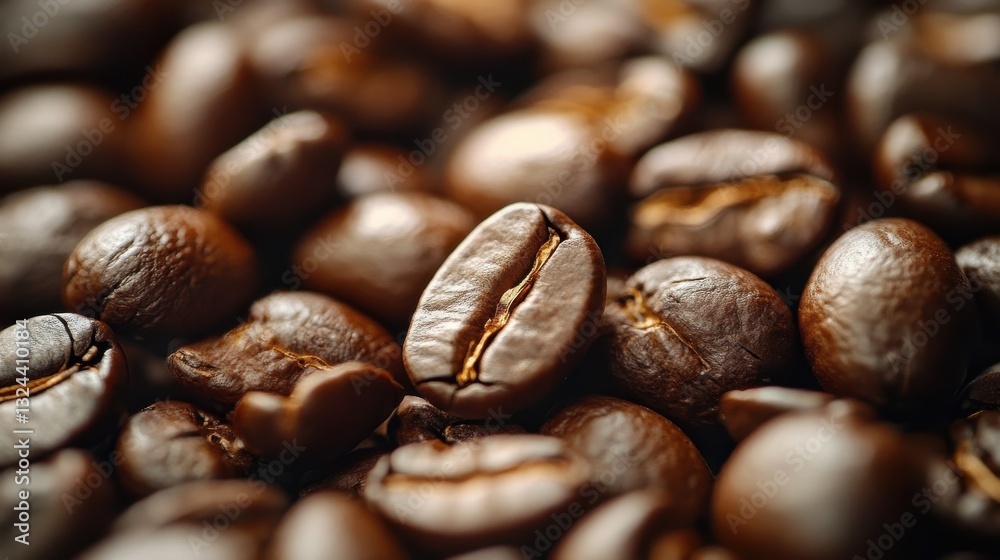 Naklejka premium Close up of the aromatic coffe beans