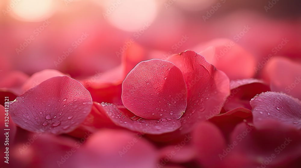 Delicate red rose petals float gracefully against a soft pink backdrop, creating a romantic atmosphere perfect for Valentine's Day or other special occasions. Delicate red rose petals float gracefully against a soft pink backdrop, creating a romantic atmosphere perfect for Valentine's Day or other special occasions.