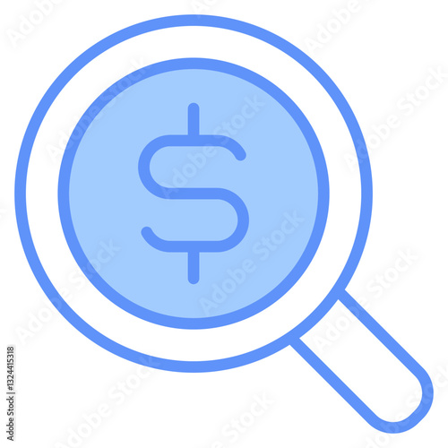 Search Outline Blue Color Icon