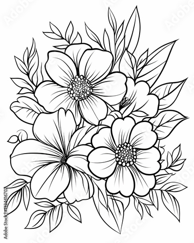 Detailed black and white floral design (1)