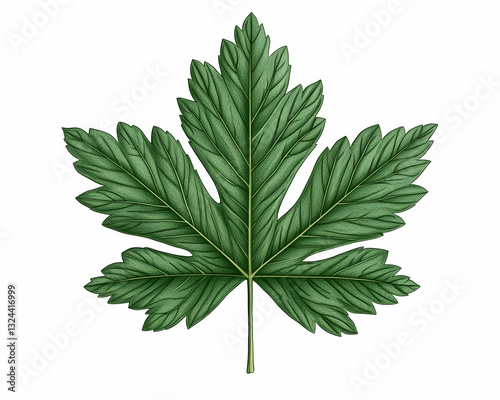 Detailed illustration of a vibrant green leaf (3)