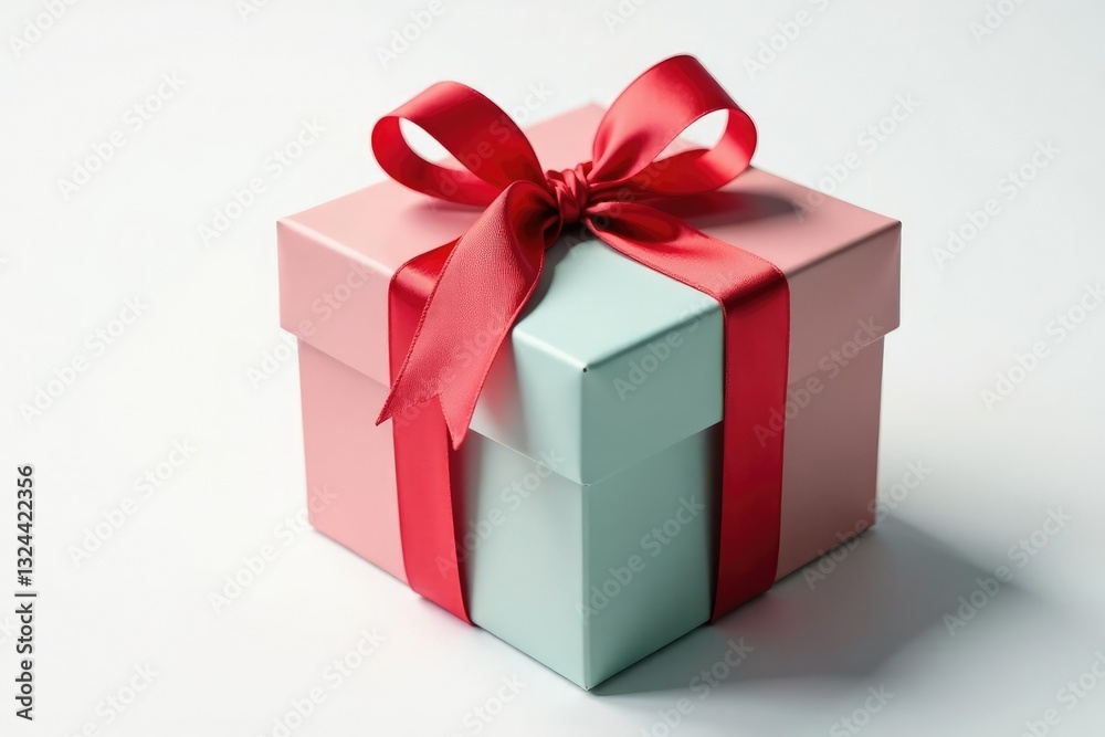 Colorful gift box on white background tied with a ribbon, Gift Package, Decorative Box, Colorful gift box on white background tied with a ribbon, Gift Package, Decorative Box,