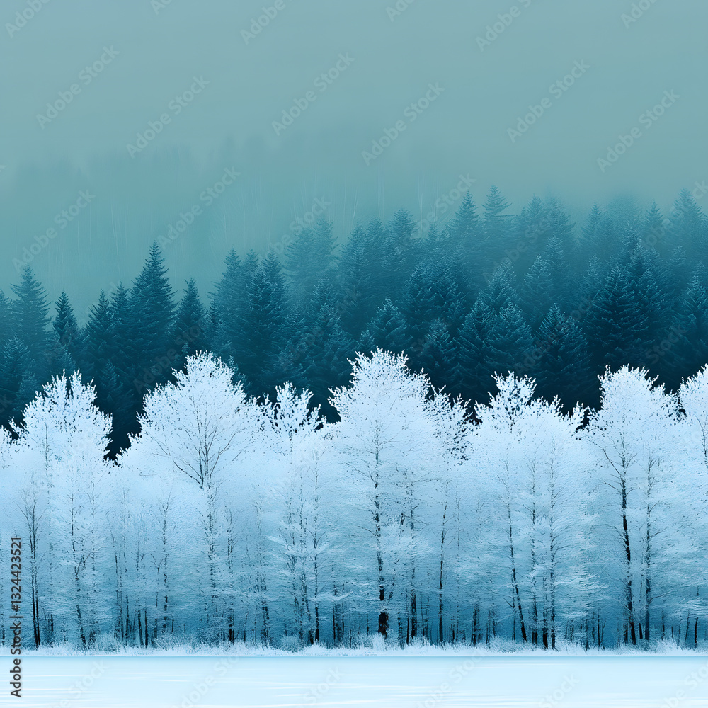 Fototapeta premium blue brick wall with paint A wintry gradient of deep blue icy teal 