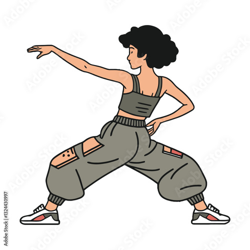 Trendy Young Man Showing Off Moves