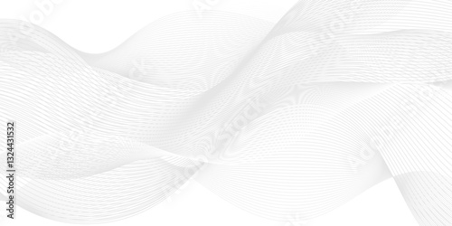 Abstract dynamic creative smooth beautiful space digital composite sound and wave bland line. frequency flow business stripe gradient white vector technology template background.	
