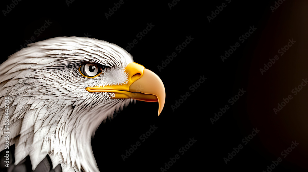 A Close Up Portrait of an Eagle Facing Left A Close Up Portrait of an Eagle Facing Left