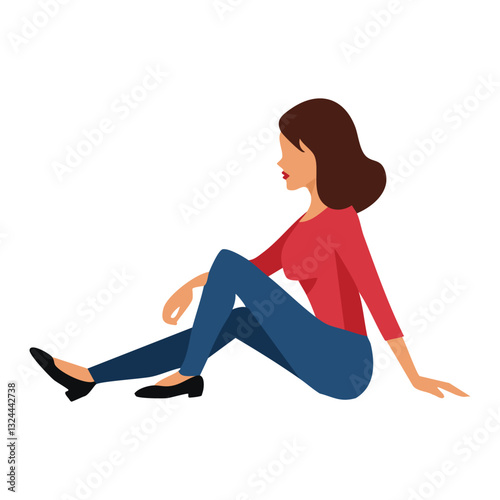 Relaxed woman sitting design