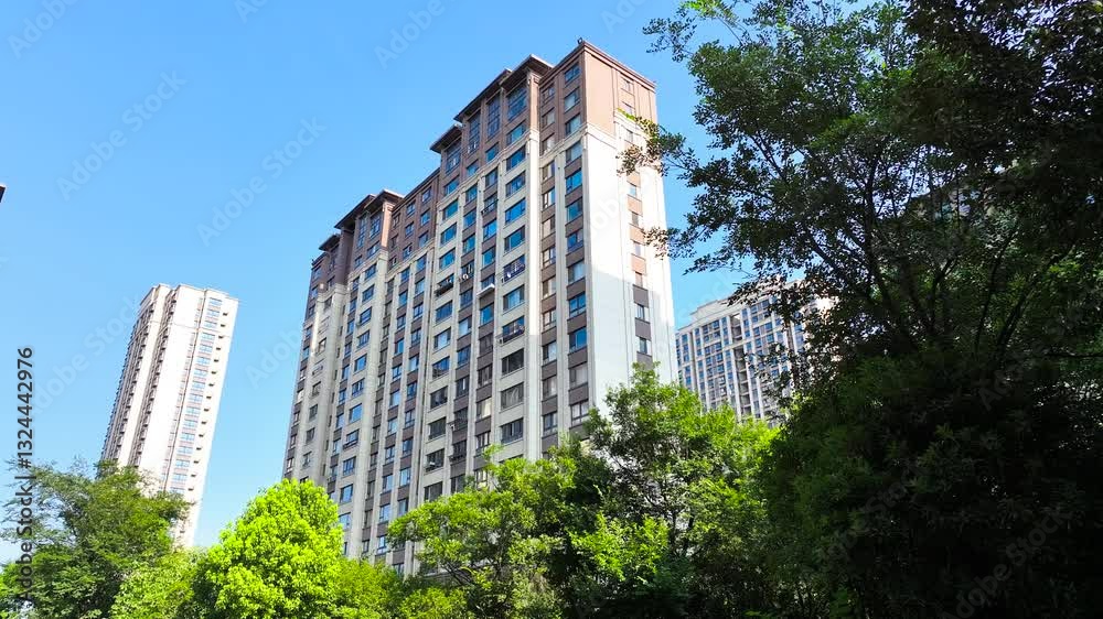 Explore Upscale Residential Buildings From Above in a Vibrant Neighborhood Surrounded by Green Spaces Explore Upscale Residential Buildings From Above in a Vibrant Neighborhood Surrounded by Green Spaces