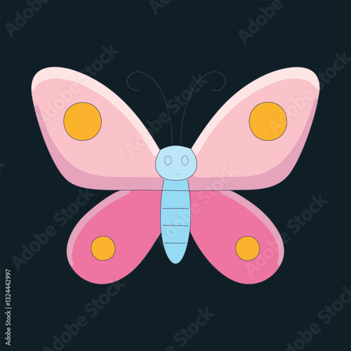 Butterfly Flat Vector Icon Design stock illustration
