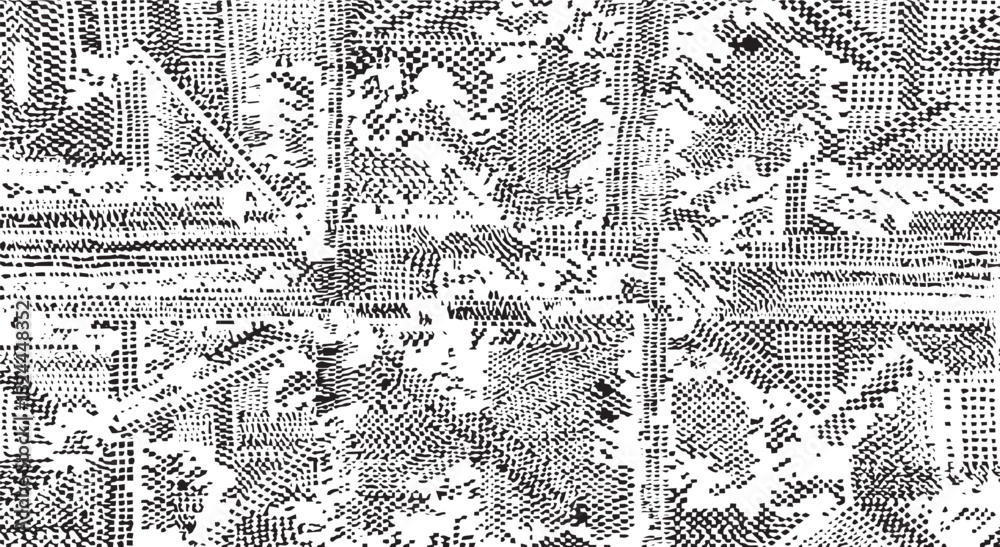 Naklejka premium Rough black and white texture vector. Distressed overlay texture. Grunge background. Abstract textured effect. Vector Illustration. Black isolated on white background. EPS10