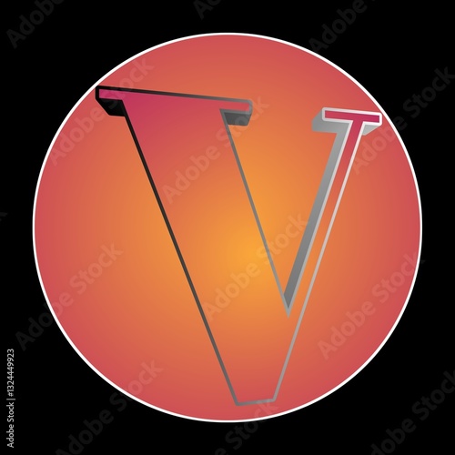 A bold 3D letter 