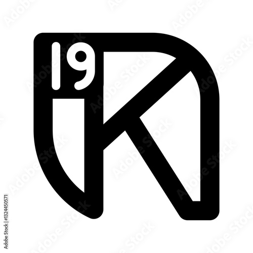 icon representing Vitamin K often associated with nutrition health and dietary supplements.