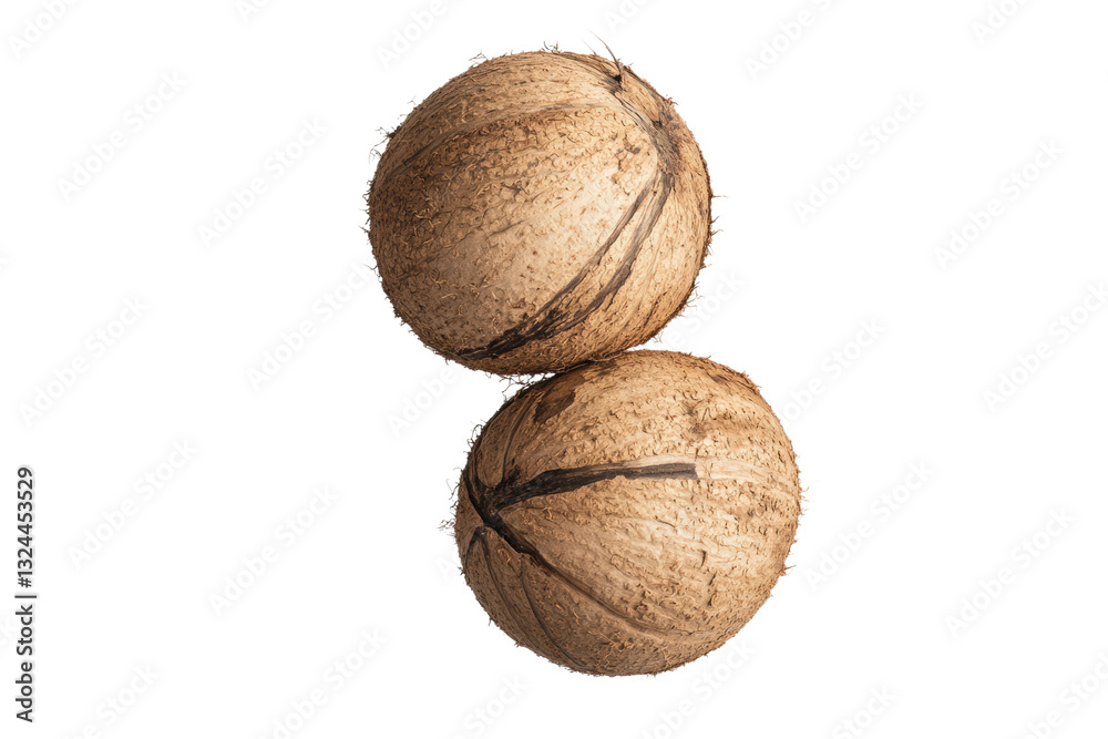 Coconut balls stacked on top of each other, cut out Coconut balls stacked on top of each other, cut out