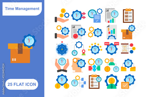 Time Management Icon Set, Collection of Time Management Icon Set - 25 Icons for Productivity, Scheduling, Planning, and Task Management
