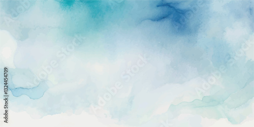 A Serene and Tranquil Watercolor Painting Depicting a Soft Light Blue Sky with Wispy Clouds Gently Drifting by, Perfect for Evoking Calmness, Relaxation, and Peacefulness in Any Space.

