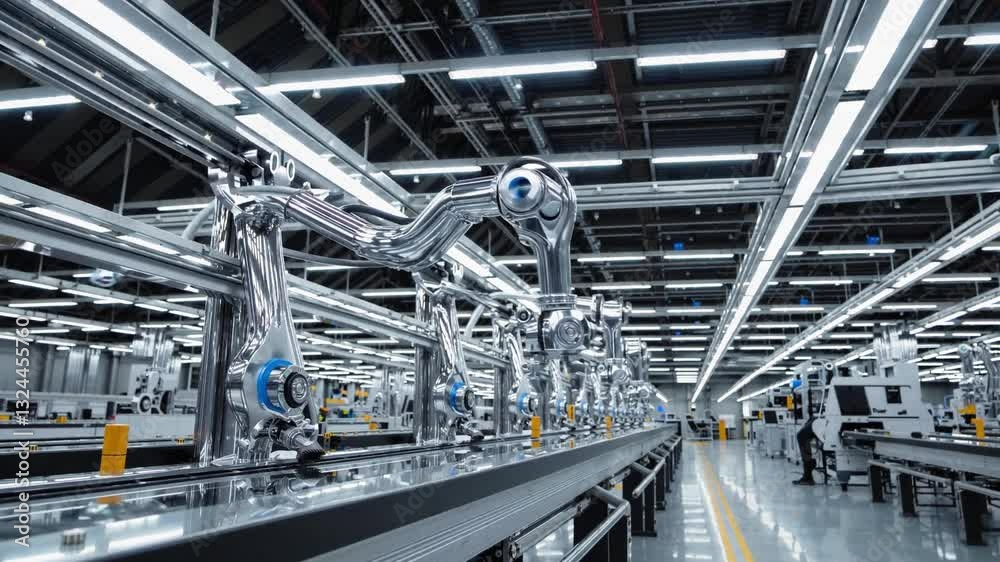 Advanced Robotics Technology Displaying Automated Systems in a Modern Industrial Setting Advanced Robotics Technology Displaying Automated Systems in a Modern Industrial Setting
