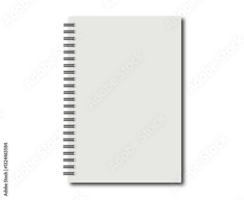 simple notebook with spiral and shadows