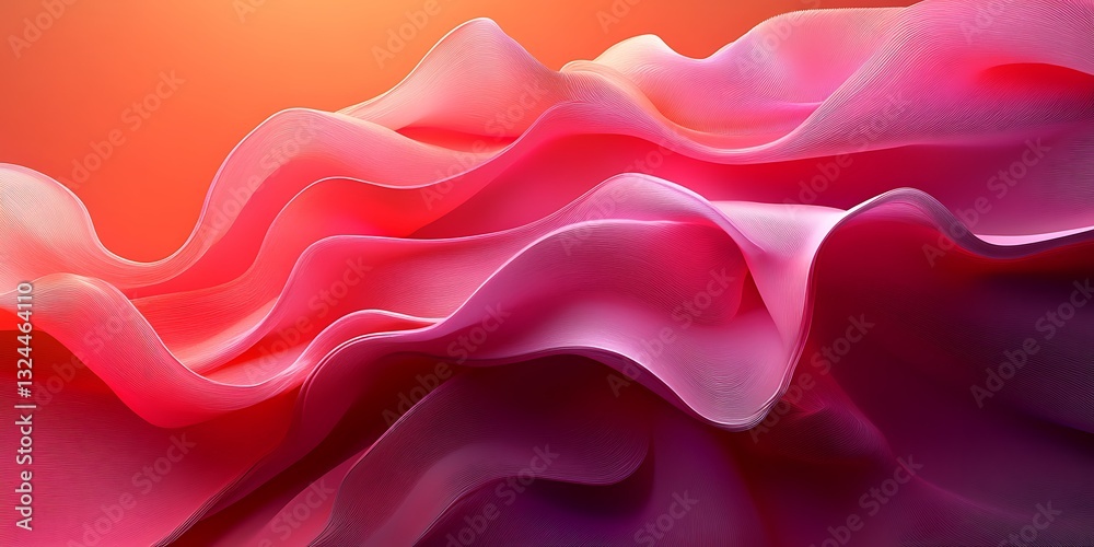 Obraz premium Pink and orange abstract waves