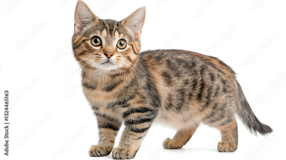 Bengal cat kitten on white isolated background Bengal cat kitten on white isolated background