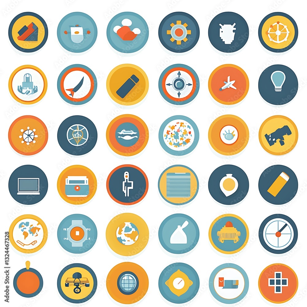 Flat Icon Set: Business Strategy for Global Goals. Flat Icon Set: Business Strategy for Global Goals.