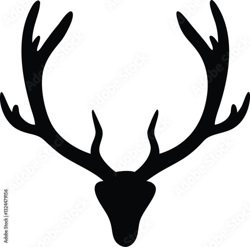  create a Deer antlers silhouette vector icon desing with a white background