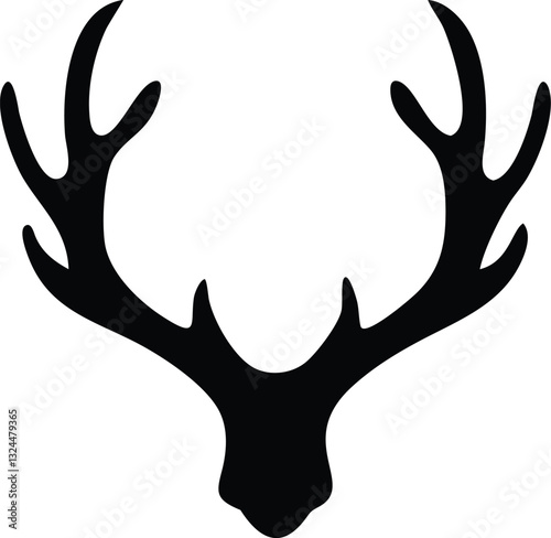  create a Deer antlers silhouette vector icon desing with a white background