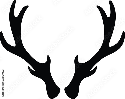  create a Deer antlers silhouette vector icon desing with a white background