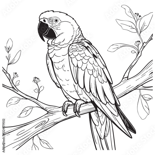vector illustration of a parrot