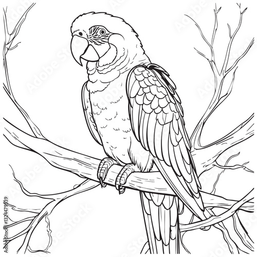 vector illustration of a parrot