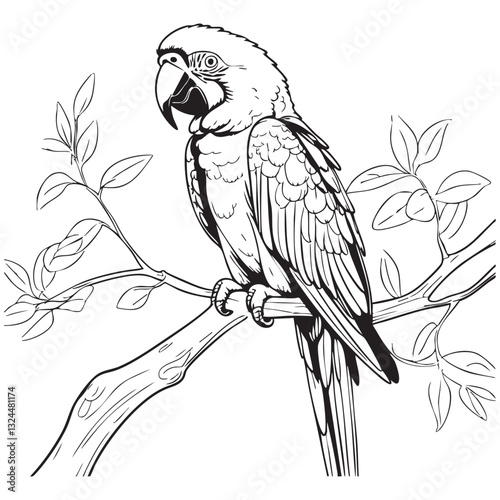 vector illustration of a parrot