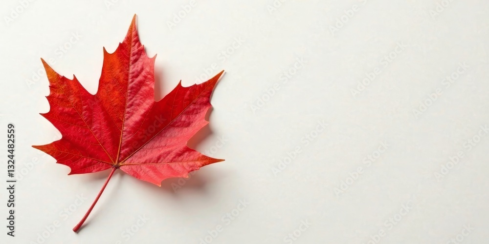 Single Vibrant Autumn Leaf on Plain White Background, Perfect for Seasonal Designs and Projects Single Vibrant Autumn Leaf on Plain White Background, Perfect for Seasonal Designs and Projects