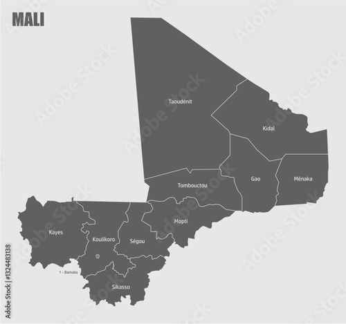 Mali administrative map