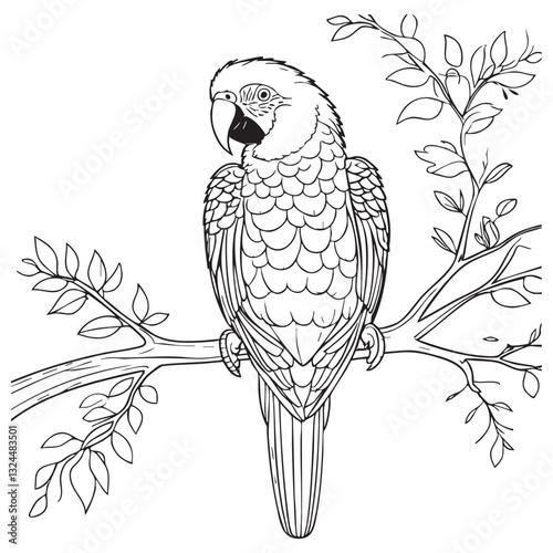 vector illustration of a parrot