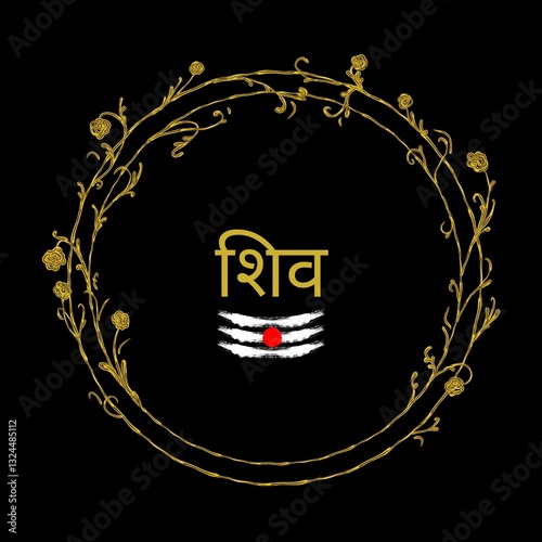 Maha shivratri post and hindi font calligraphy art